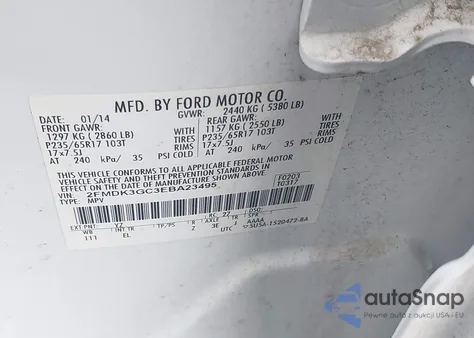 2014 Ford Edge Se from USA, damaged, VIN 2FMDK3GC3EBA23495